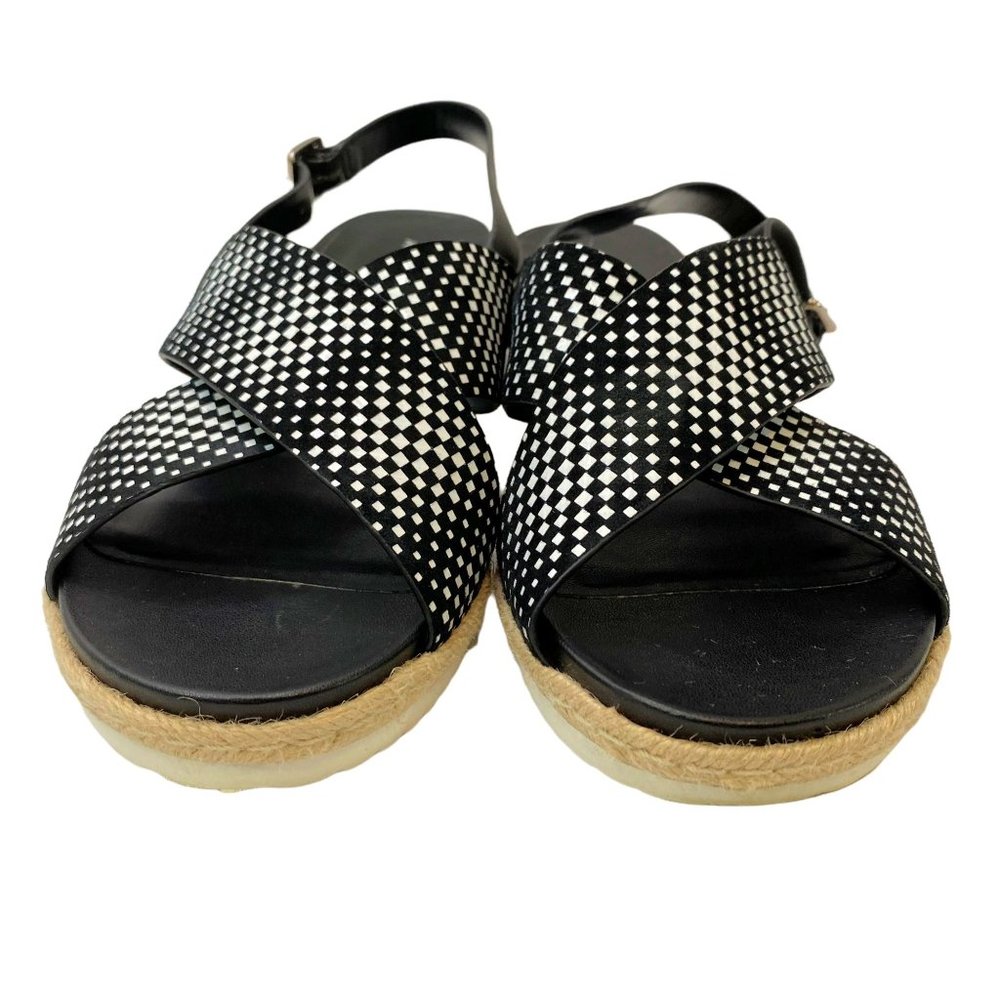 Alex Marie Wedge Sandals Size 9.5 Women Navy White Casual Slip On Sling Back Sho - Picture 6 of 8